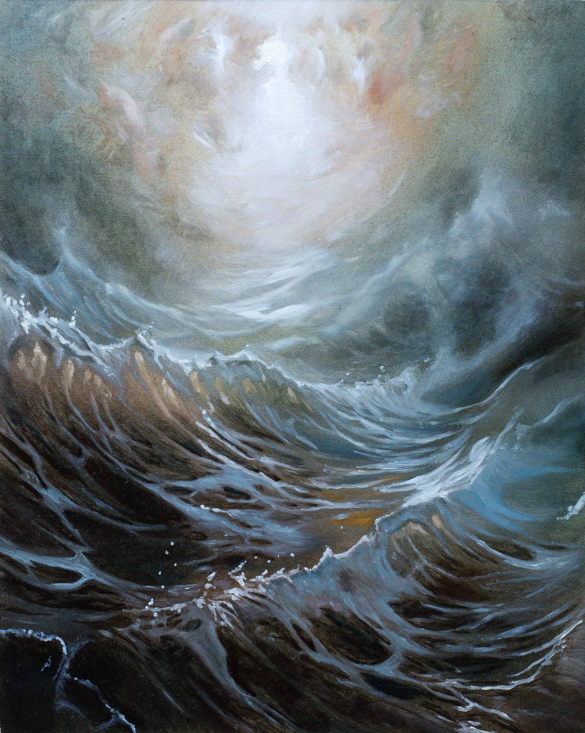 Seascape with stormy ocean — 40 x 50 cm, 2023