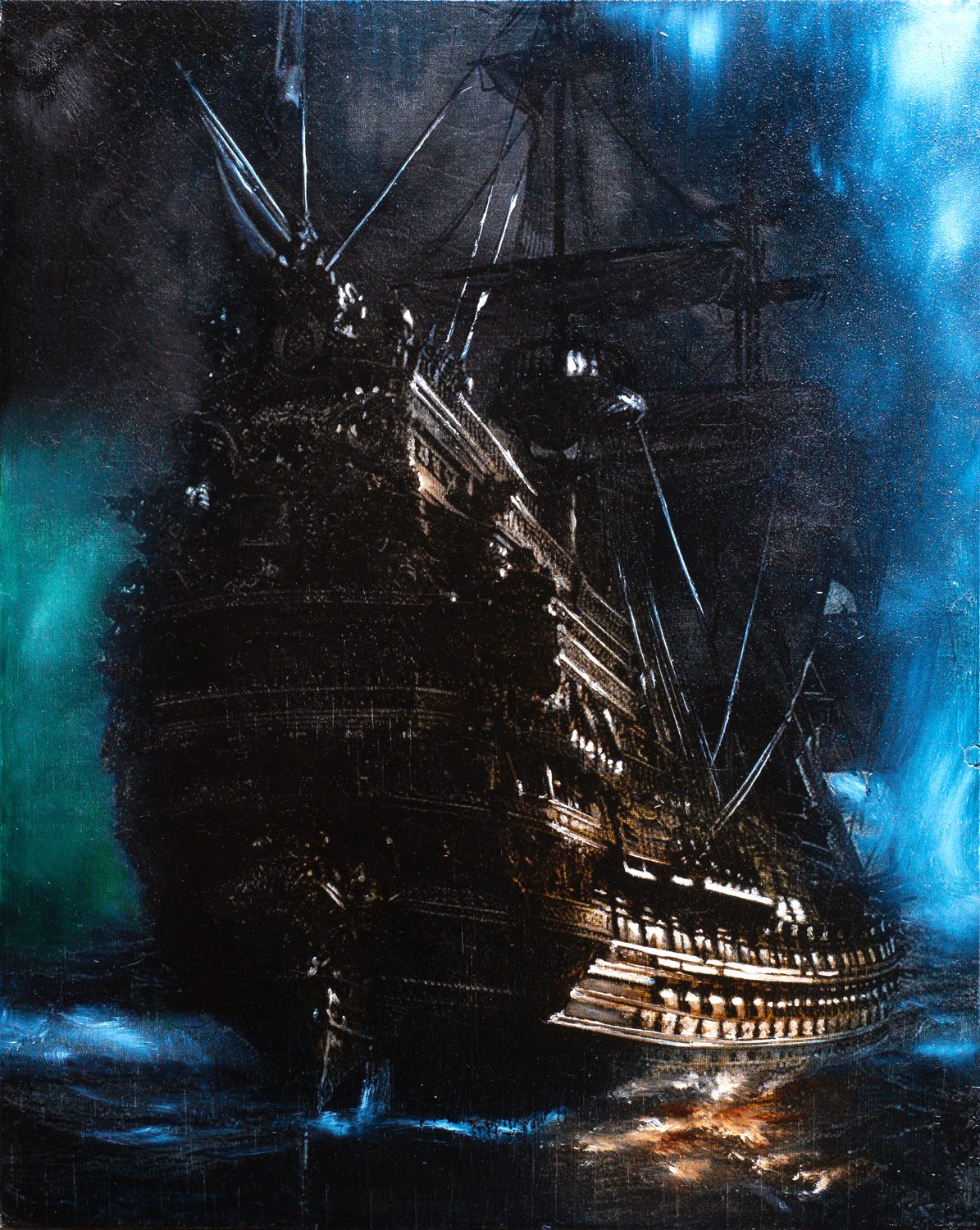 Seascape with sailing ship — 40 x 50 cm, 2024