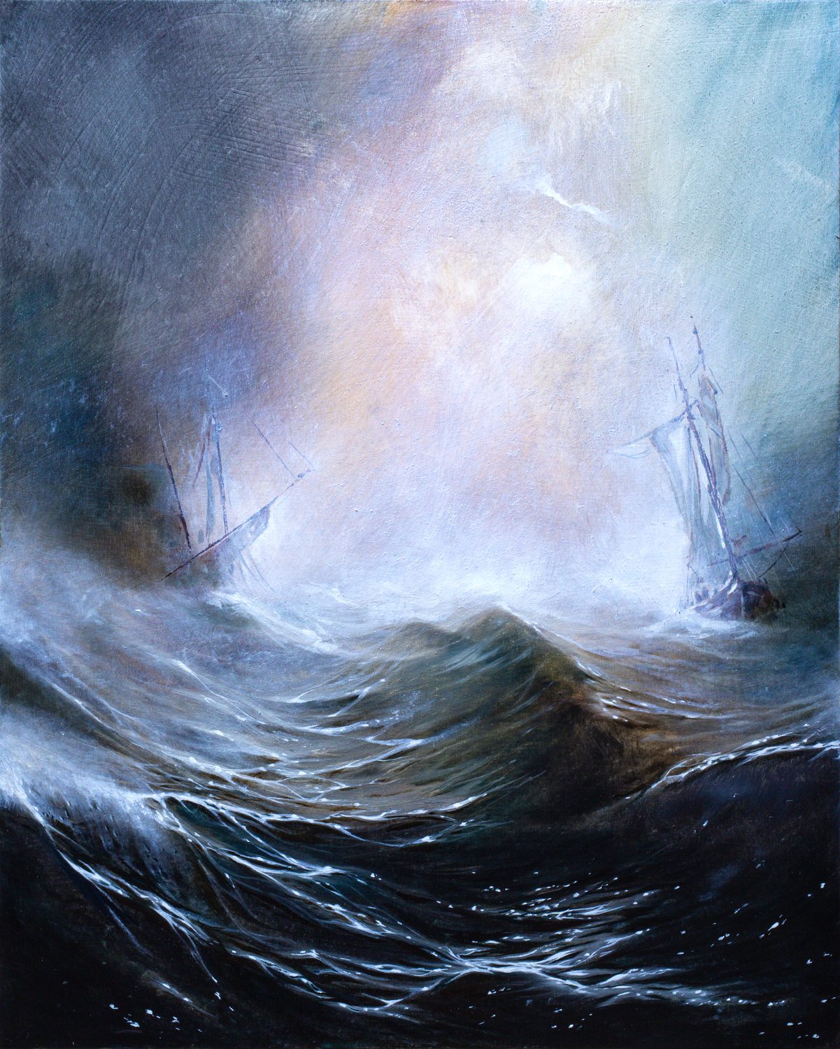 Seascape with ships — 40 x 50 cm, 2024